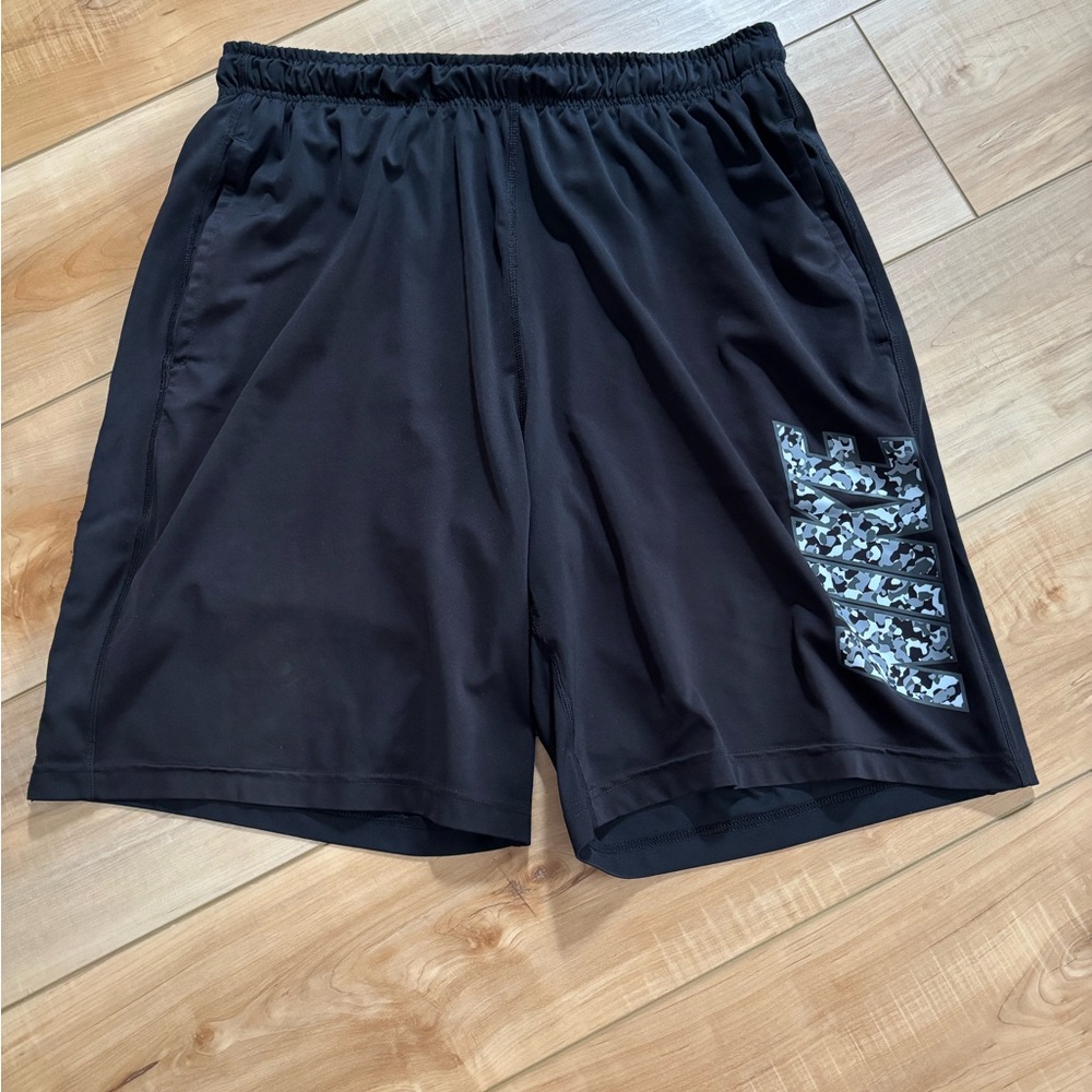 Nike Black Athletic Shorts with Camo Detail